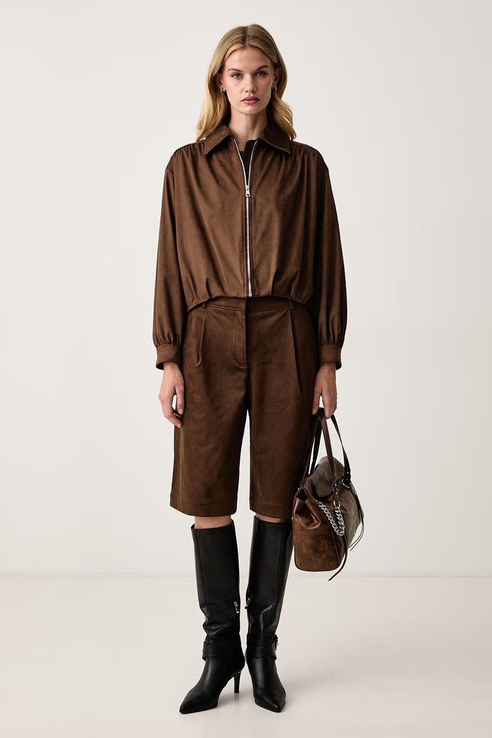 BOSS Orange Bunda dámská C_Jasuede 50568557 hnědá AW26