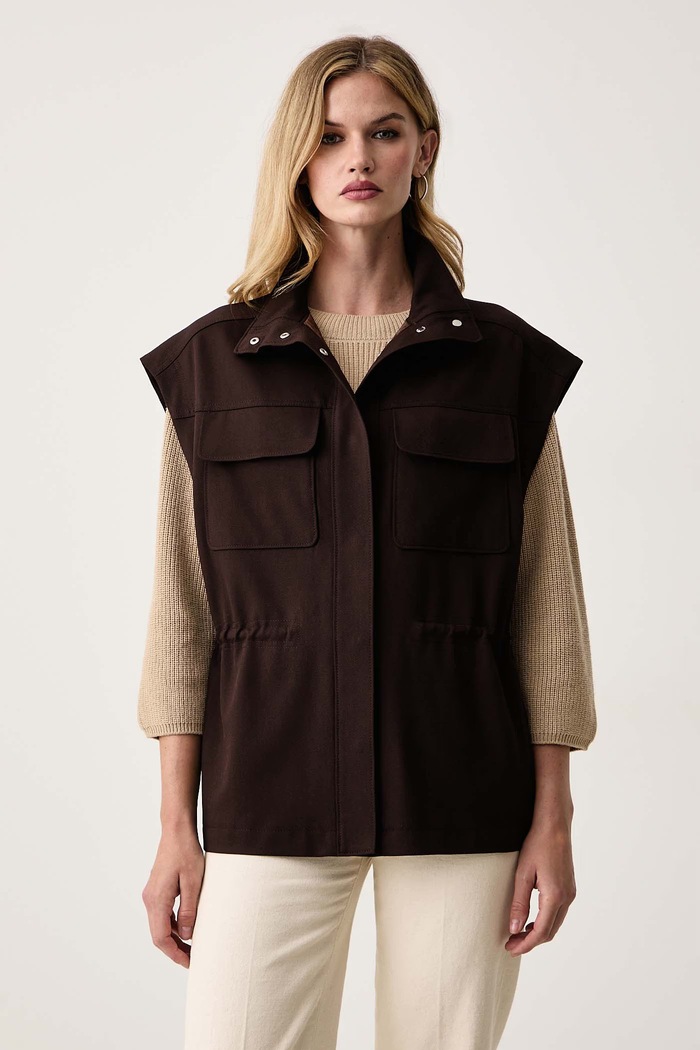 BOSS Orange Gilet da donna con viscosa C_Jaflestina marrone 50568264