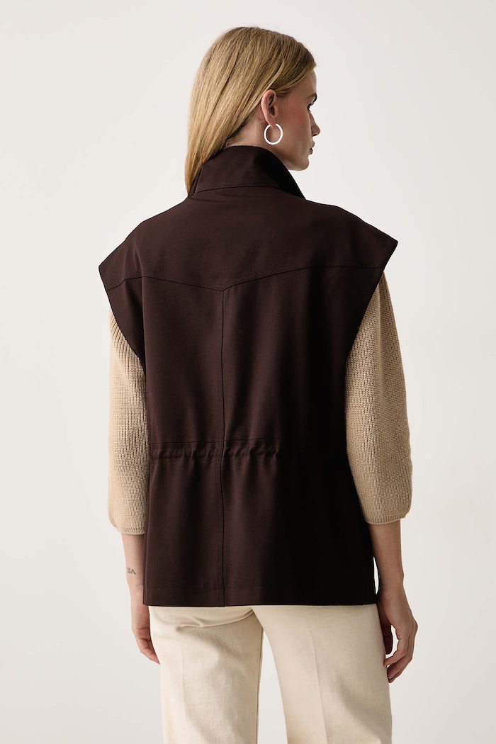 Abbigliamento BOSS Orange Gilet da donna con viscosa C_Jaflestina 50568264 marrone