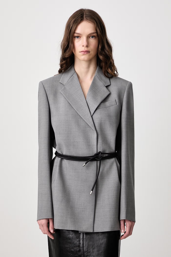 Sportmax Avio marynarka wełniana damska szary 2622046042600
