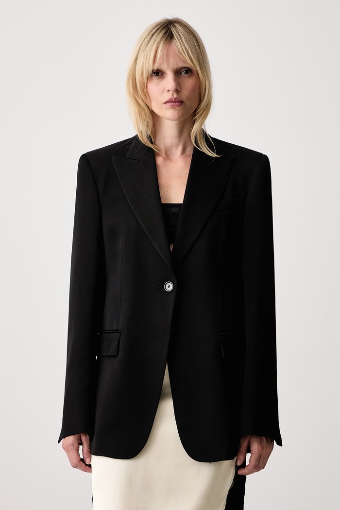 Sportmax Novella marynarka jednorzędowa z wiskozy damska czarny 2622046021600