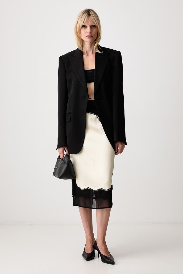 Sportmax Novella marynarka jednorzędowa z wiskozy damska 2622046021600 czarny AW26