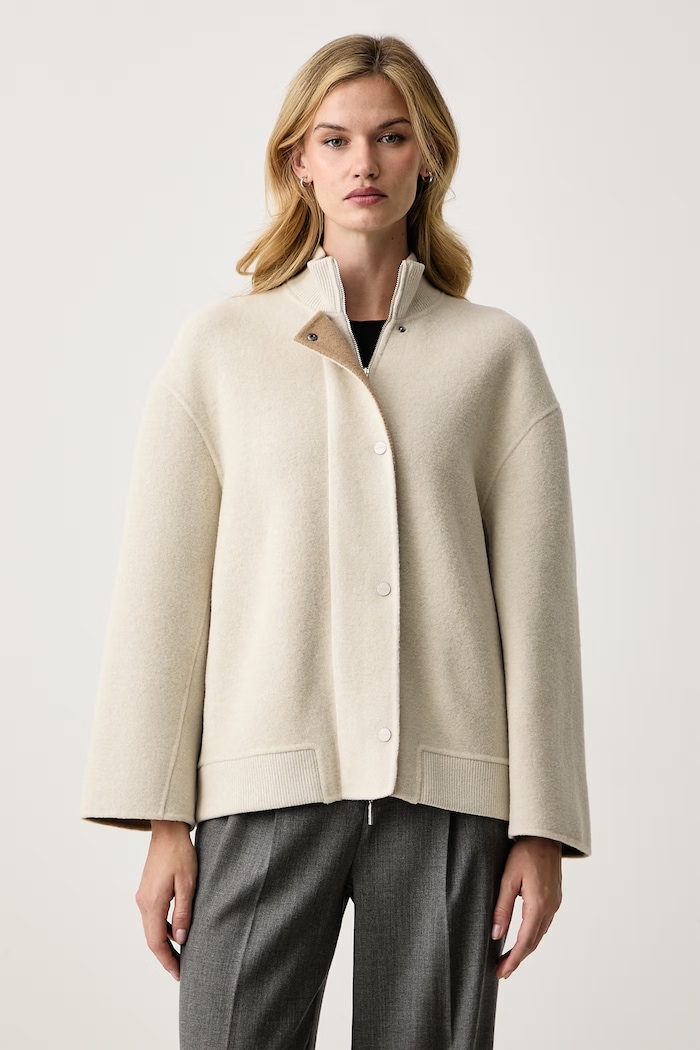MM by Max Mara Kurtka damska z wełną MMLFENICE beżowy 2626916088600