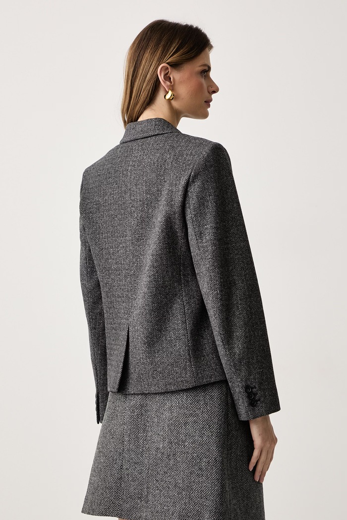 Odzież Weekend Max Mara Marynarka dwurzędowa damska z wiskozą WKDGRADO 2625916022600 szary
