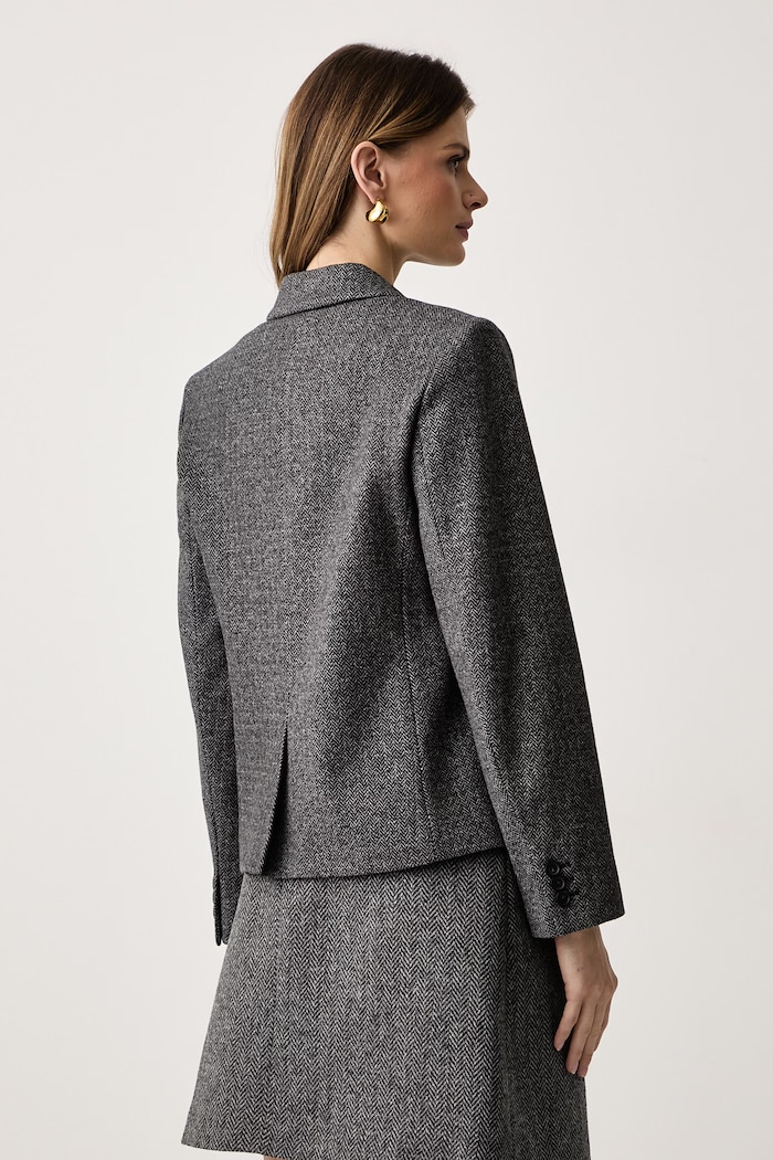 Odzież Weekend Max Mara Marynarka dwurzędowa damska z wiskozą WKDGRADO 2625916022600 szary