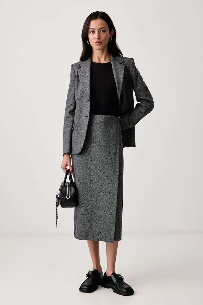Weekend Max Mara Marynarka damska z dodatkiem wełny WKDFEROCE 2625916012600 szary AW26