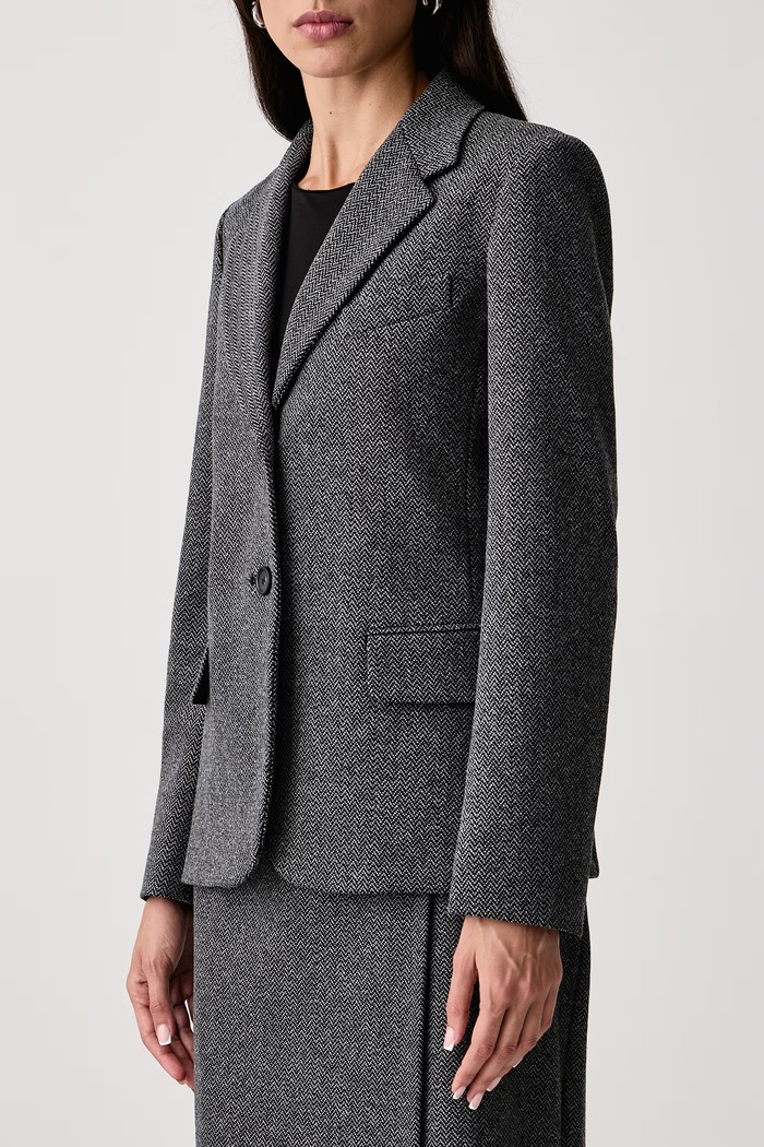Marynarka damska z dodatkiem wełny WKDFEROCE Weekend Max Mara 2625916012600 szary