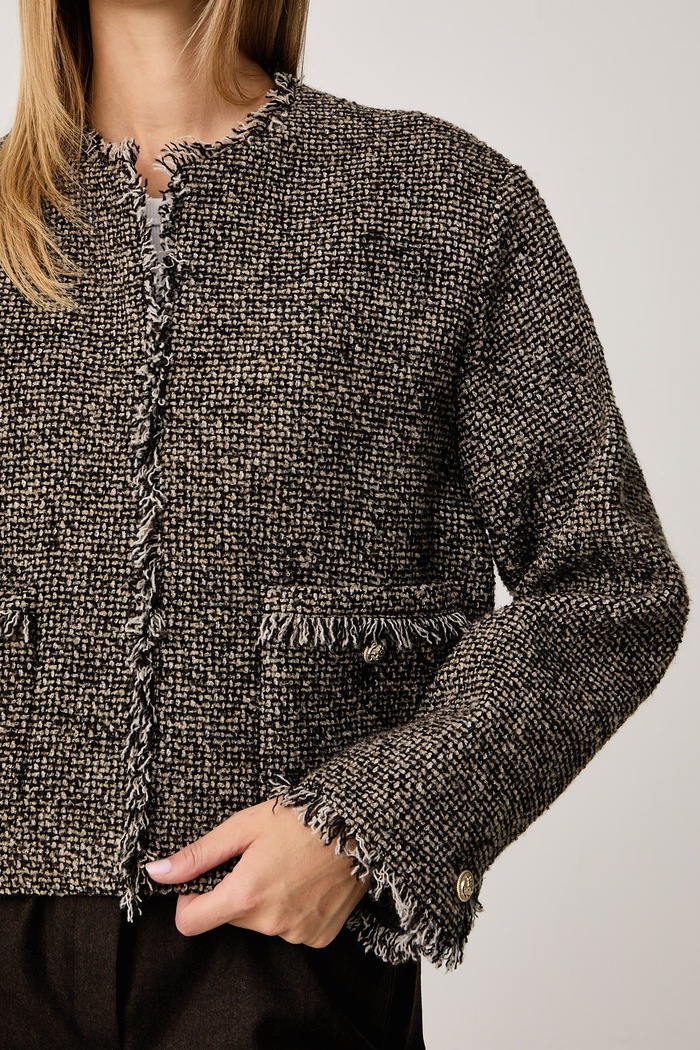 Marynarka damska z wełną WKDVENTO Weekend Max Mara 2625046102600 brązowy