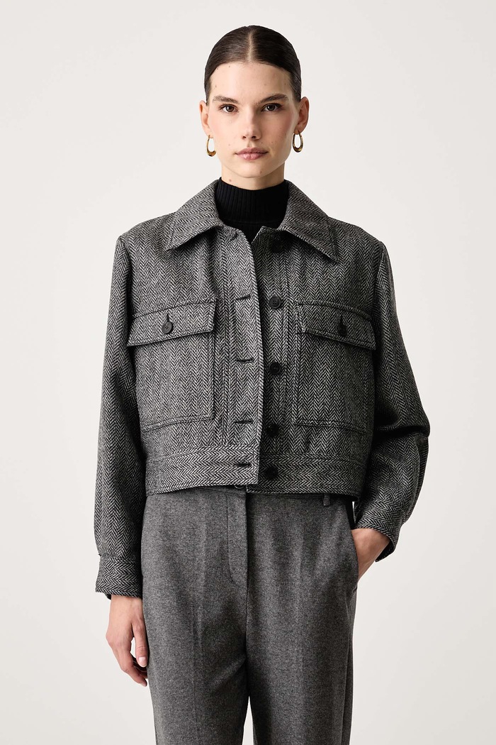 Weekend Max Mara Kurtka damska z wełną WKDGINNASTA szary 2625046072600