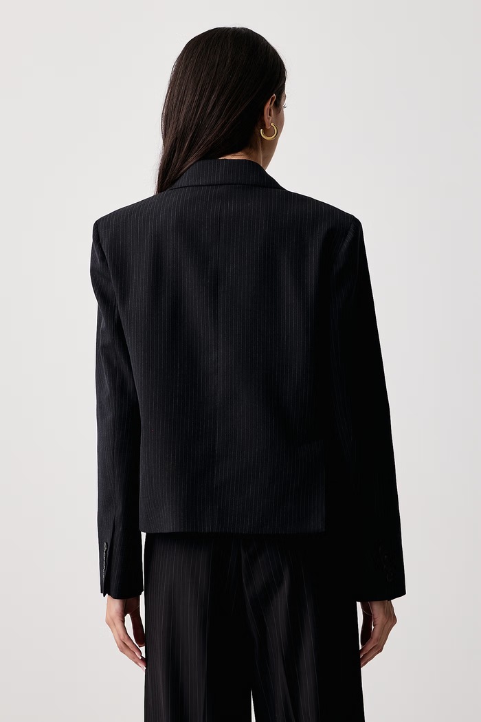Odzież Weekend Max Mara Marynarka dwurzędowa damska z wełną WKDCANAPA 2625046062600 granatowy