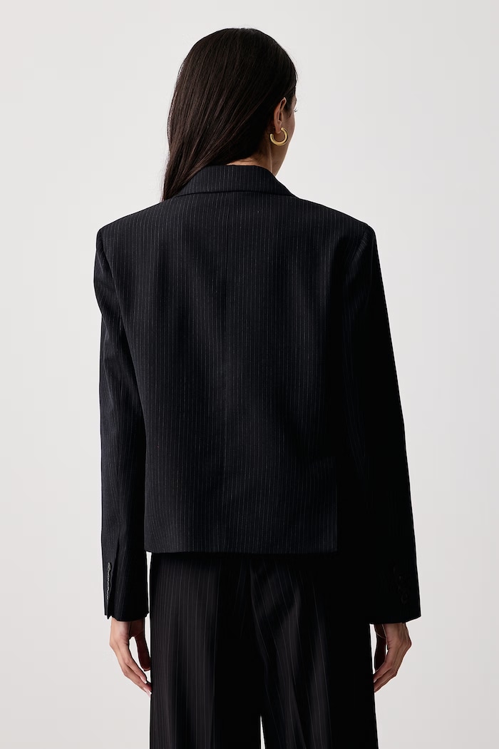 Odzież Weekend Max Mara Marynarka dwurzędowa damska z wełną WKDCANAPA 2625046062600 granatowy