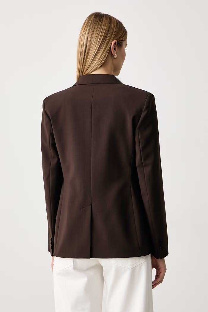 Odzież Weekend Max Mara Marynarka dwurzędowa damska wełniana WKDORNATI 2625046042600 brązowy
