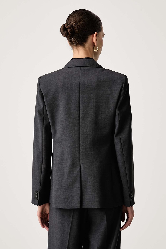 Odzież Weekend Max Mara Marynarka dwurzędowa damska wełniana WKDORNATI 2625046042600 szary