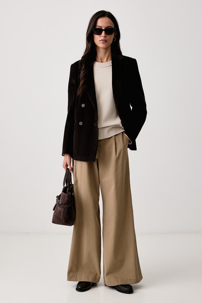 Weekend Max Mara Marynarka dwurzędowa damska sztruksowa WKDKATANGA 2625046012600 brązowy AW26