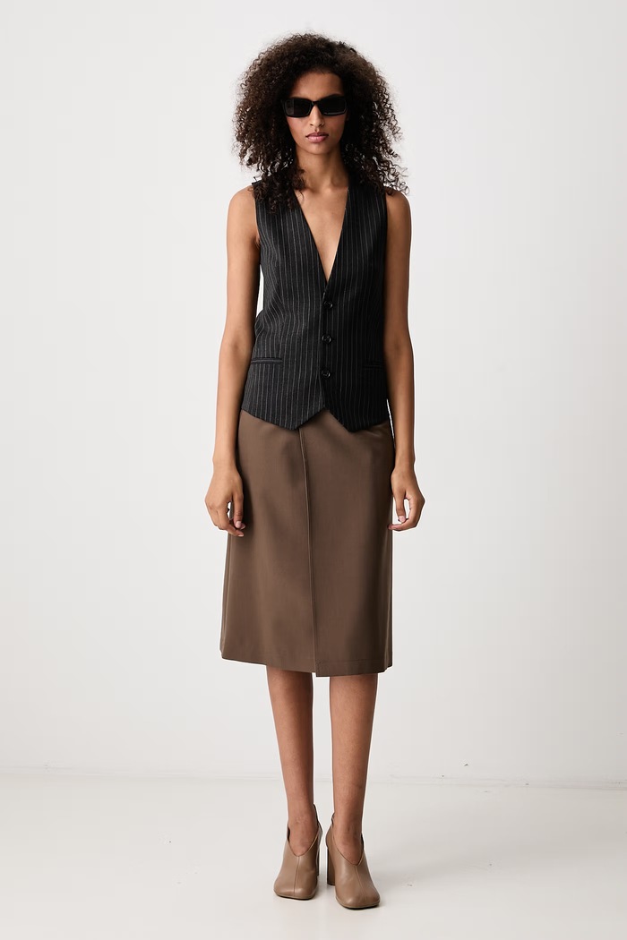 MM6 Maison Margiela Kamizelka damska z wełną S62FB0089.MTN199 czarny AW26