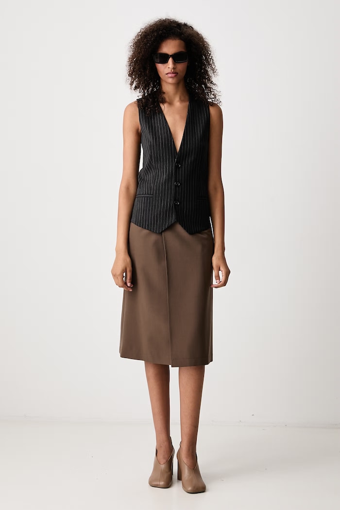 MM6 Maison Margiela Kamizelka damska z wełną S62FB0089.MTN199 czarny AW26