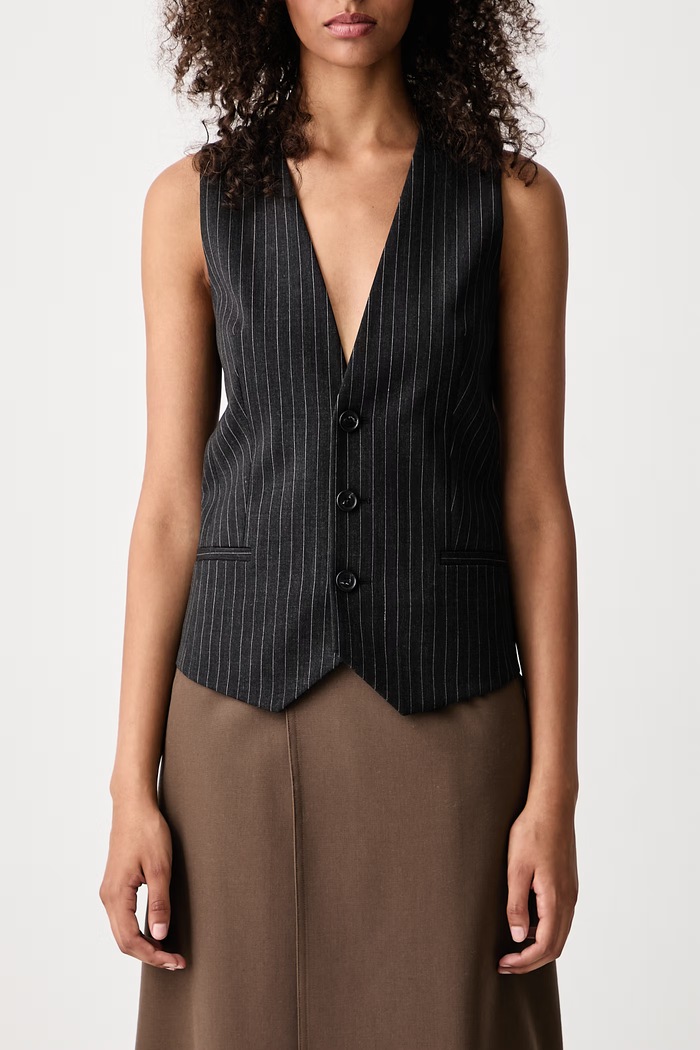 Kamizelka damska z wełną MM6 Maison Margiela czarny S62FB0089.MTN199
