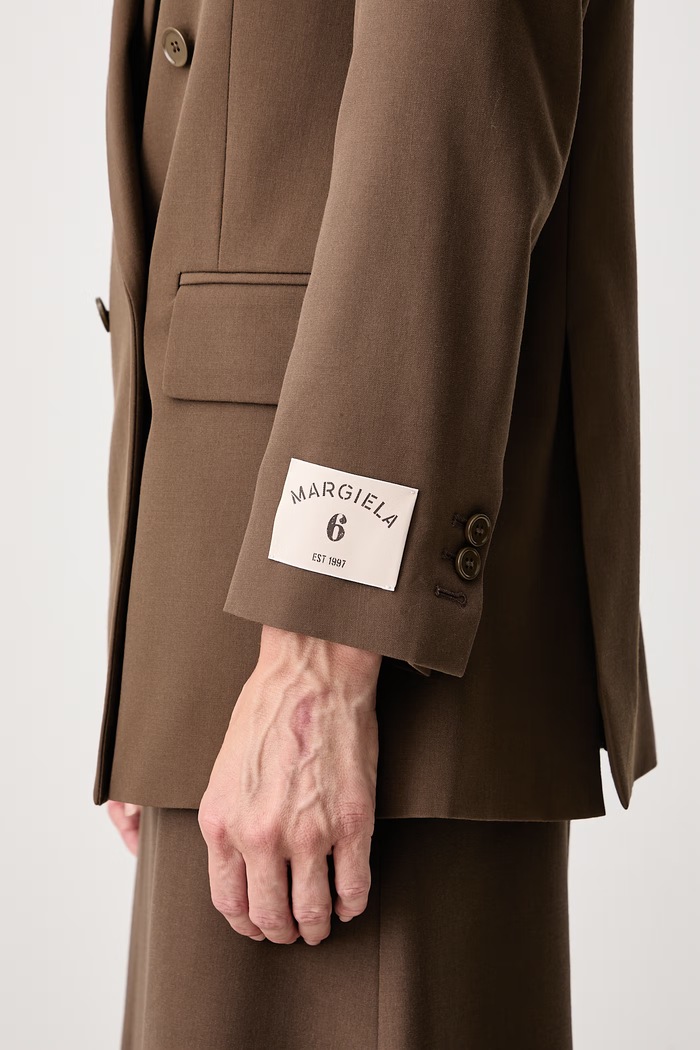 MM6 Maison Margiela marynarka dwurzędowa damska z dodatkiem wełny S52BN0160.M36020