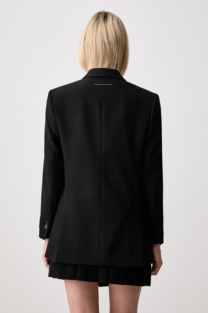 Odzież MM6 Maison Margiela marynarka dwurzędowa damska z dodatkiem wełny S52BN0160.M36020 czarny