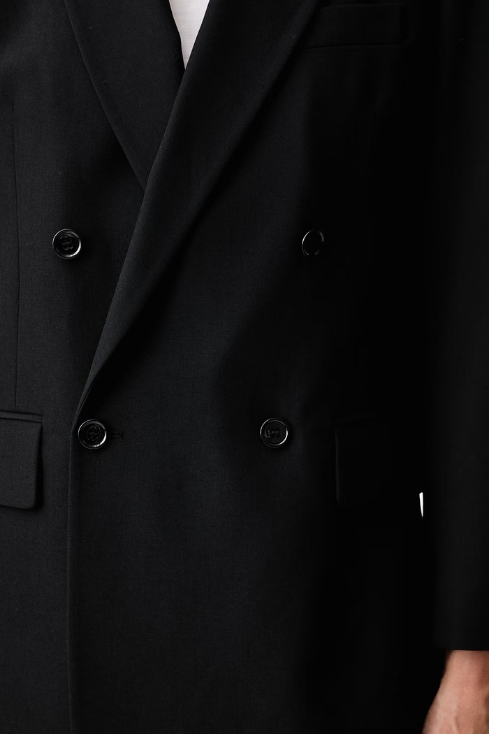 MM6 Maison Margiela marynarka dwurzędowa damska z dodatkiem wełny S52BN0160.M36020