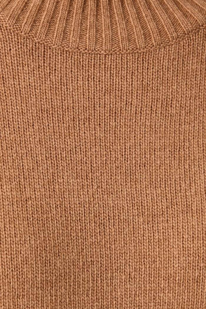 Sweter damski z wełną United Colors of Benetton brązowy 1SJWD10HR