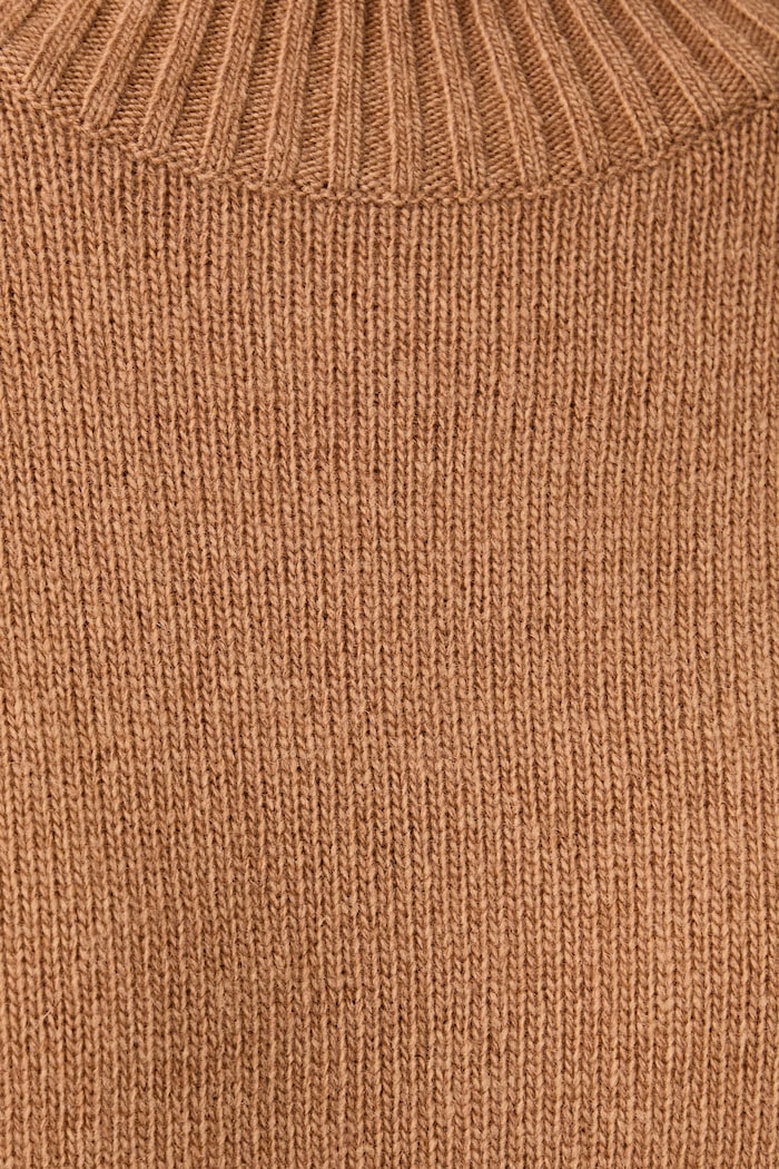 Sweter damski z wełną United Colors of Benetton brązowy 1SJWD10HR