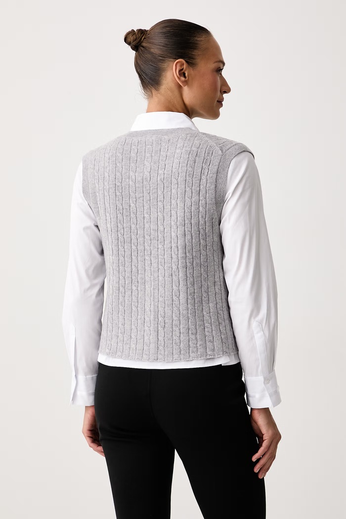 Abbigliamento United Colors of Benetton Gilet da donna con misto cashmere 1S9ZD5033 grigio