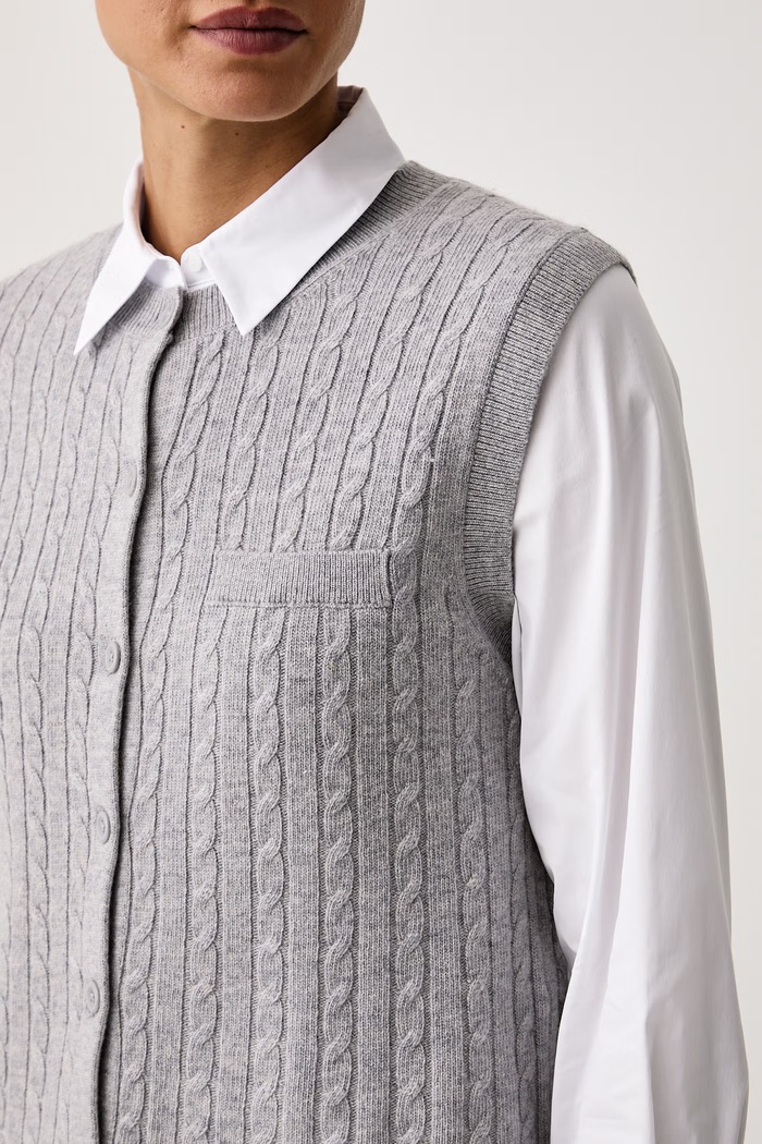 Gilet da donna con misto cashmere United Colors of Benetton 1S9ZD5033 grigio
