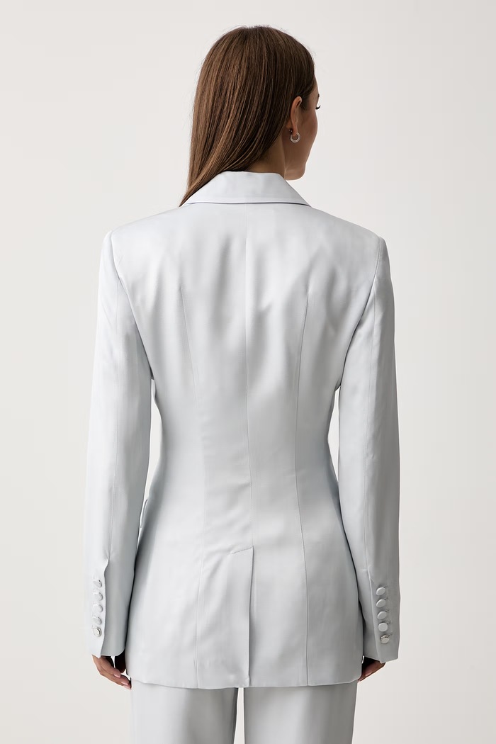 Odzież Trussardi marynarka dwurzędowa damska z wiskozy Q006A000437N niebieski