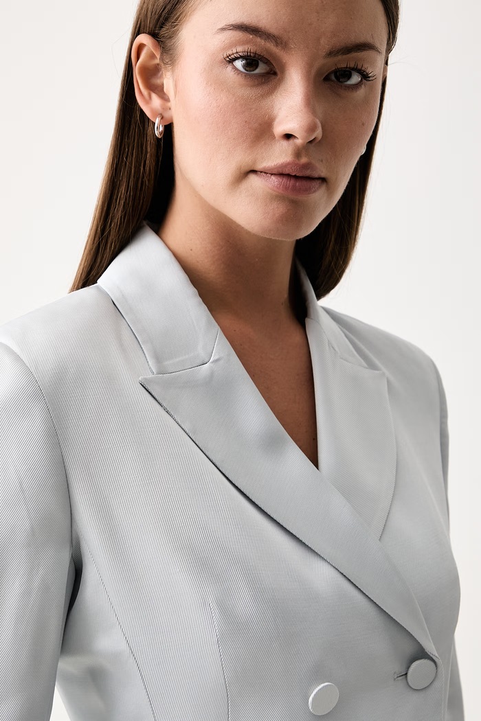 Trussardi marynarka dwurzędowa damska z wiskozy niebieski Q006A000437N