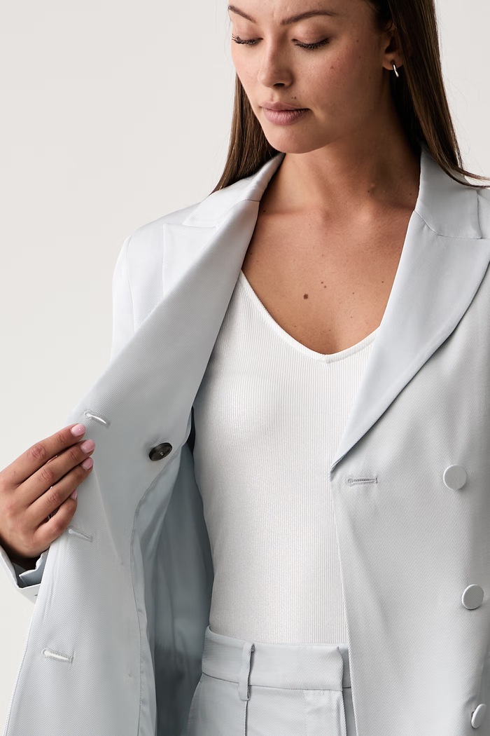 Trussardi marynarka dwurzędowa damska z wiskozy Q006A000437N