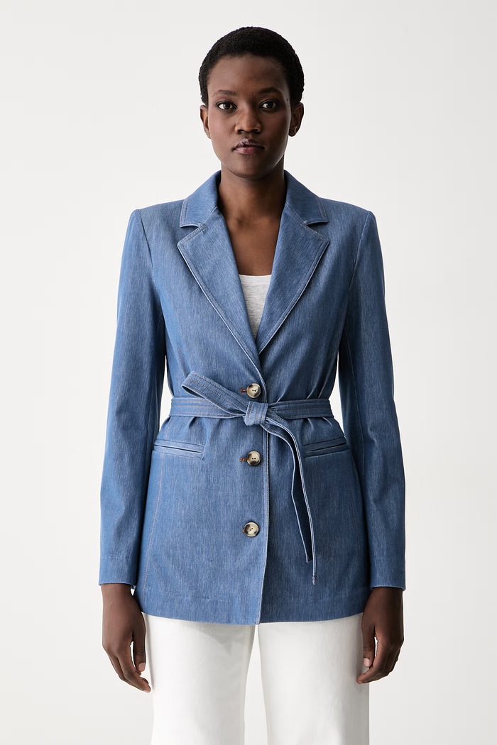 MM by Max Mara marynarka damska jeansowa MMLODISSEA niebieski 2626916047600