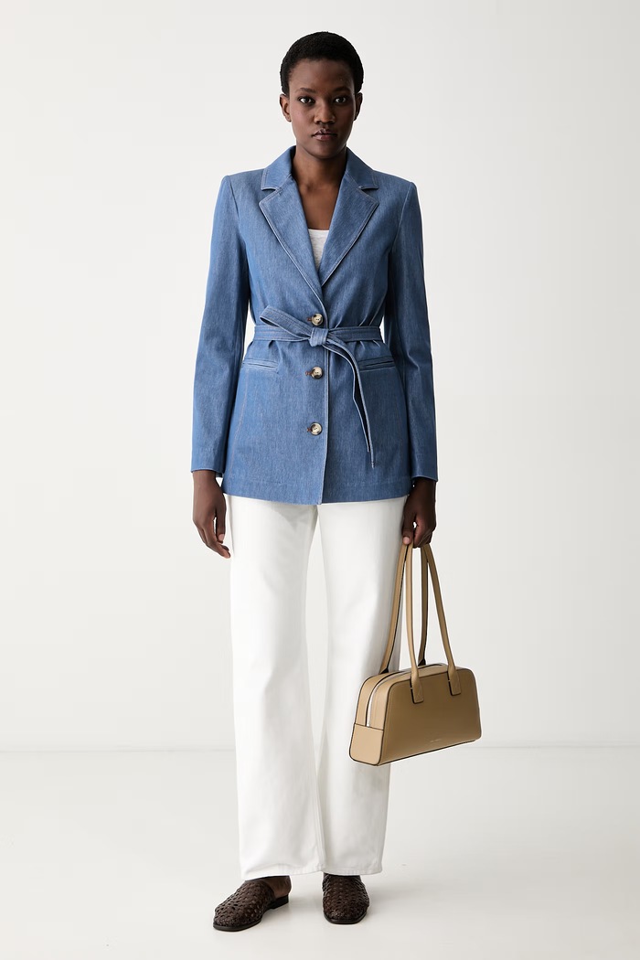 MM by Max Mara marynarka damska jeansowa MMLODISSEA 2626916047600 niebieski AW26