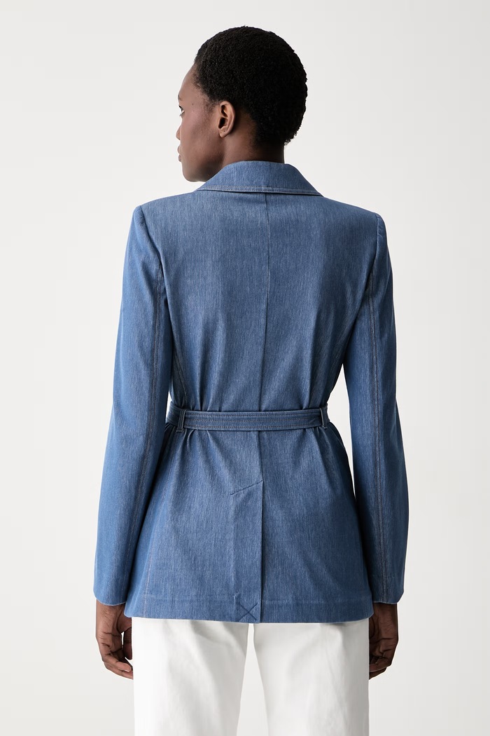 Odzież MM by Max Mara marynarka damska jeansowa MMLODISSEA 2626916047600 niebieski