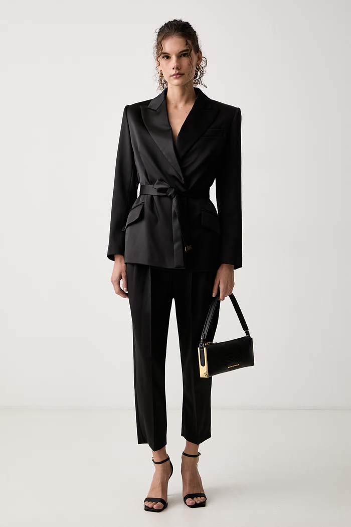 Elisabetta Franchi Marynarka damska GI27966E2 czarny AW26
