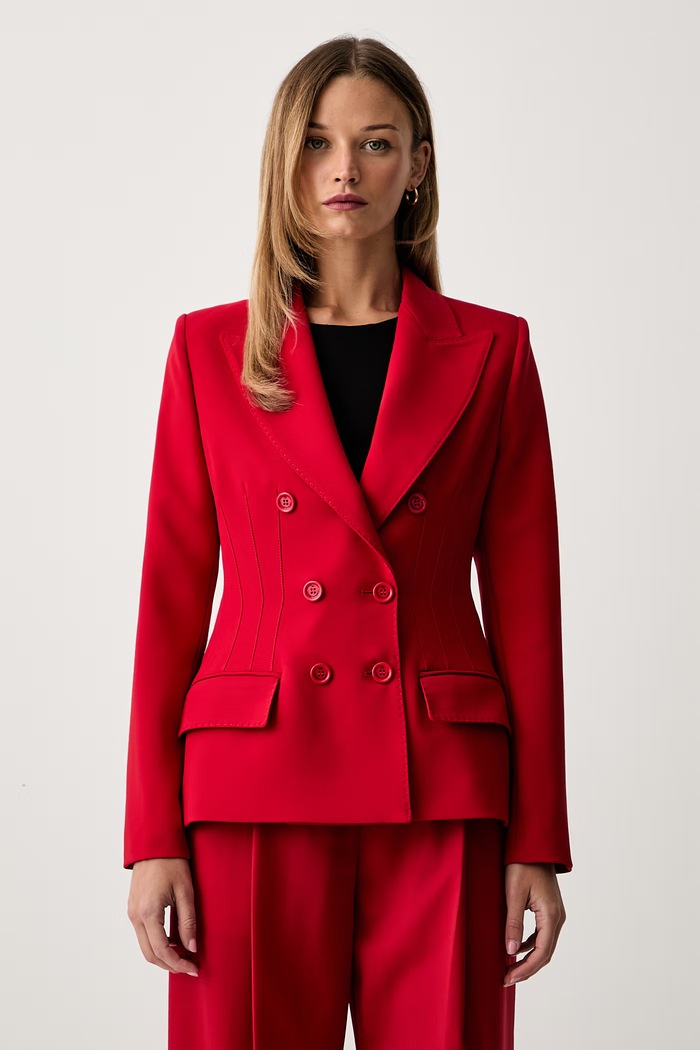 Elisabetta Franchi marynarka dwurzędowa damska czerwony GI25766E2