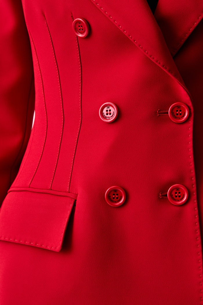 Elisabetta Franchi marynarka dwurzędowa damska GI25766E2 czerwony