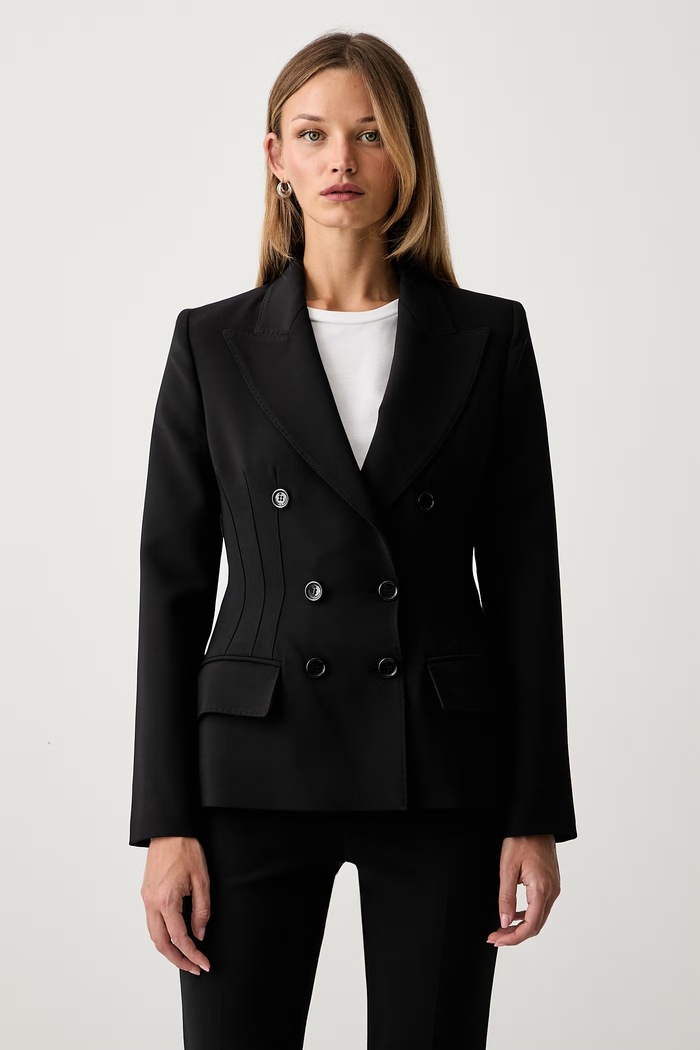 Elisabetta Franchi marynarka dwurzędowa damska czarny GI25766E2