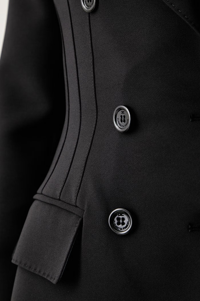 Elisabetta Franchi marynarka dwurzędowa damska GI25766E2 czarny