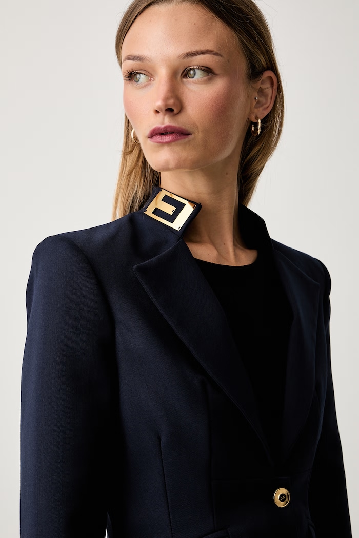 Elisabetta Franchi marynarka damska z wełną granatowy GI24966E2