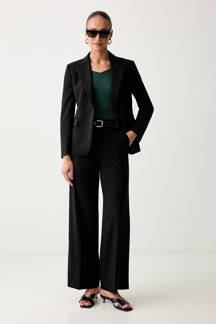 Weekend Max Mara marynarka jednorzędowa damska wełniana WKDLAMINE 2625046081600 czarny AW26