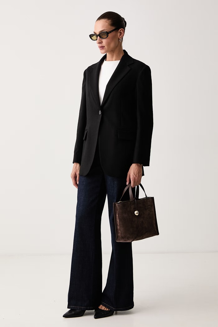 Weekend Max Mara Marynarka jednorzędowa damska wełniana WKDASTA 2625046031600 czarny AW26