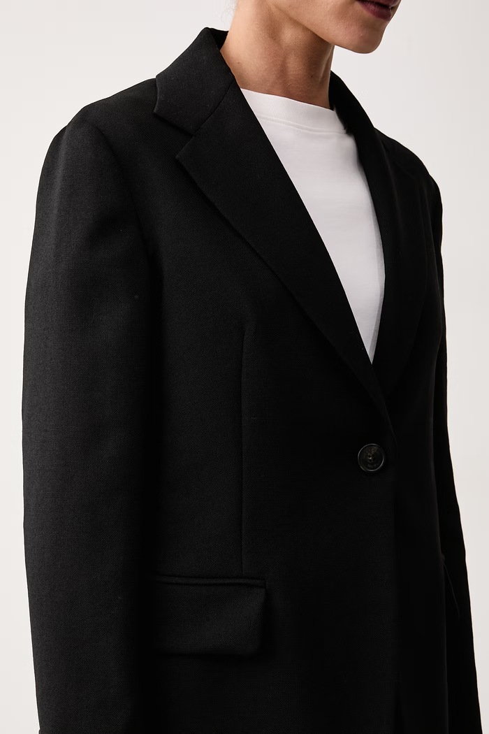 Marynarka jednorzędowa damska wełniana WKDASTA Weekend Max Mara 2625046031600 czarny