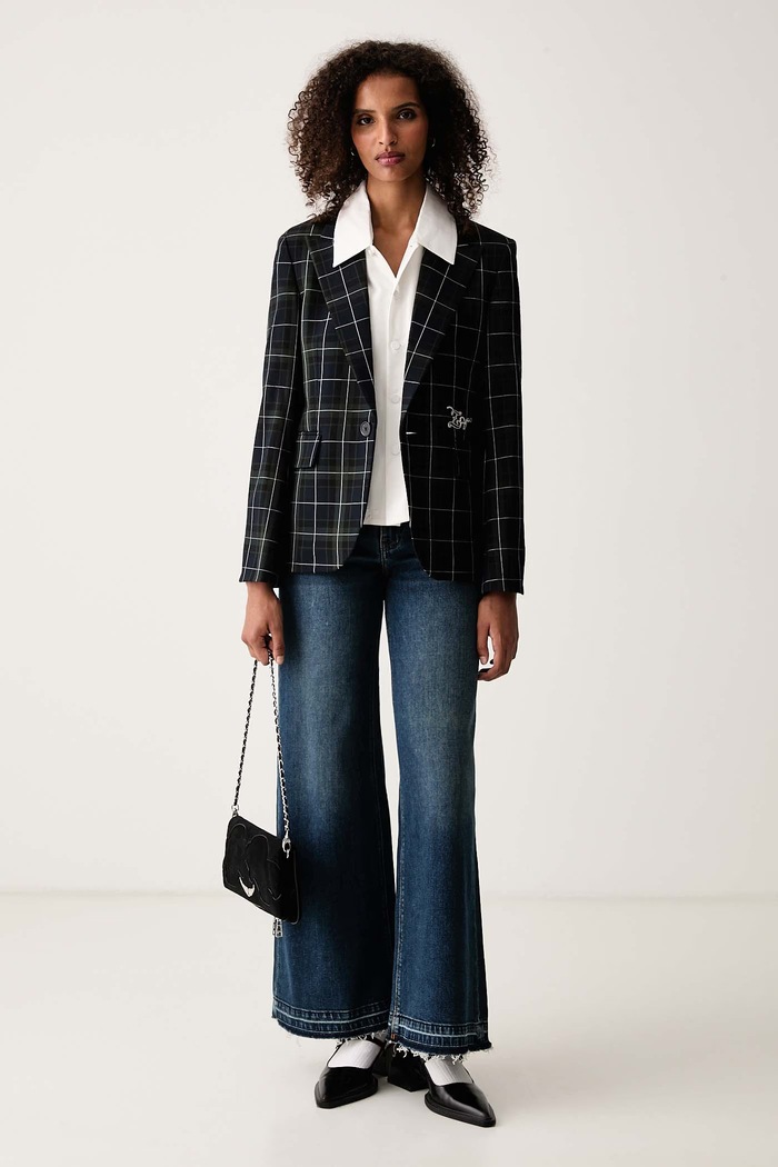 Zadig&Voltaire Marynarka jednorzędowa damska VAVY WWBL01983 granatowy AW26