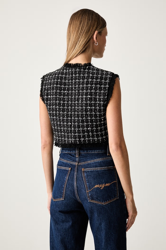 Oblečenie MSGM vesta dámska s bavlnou 4141MDW01A.267506 čierna