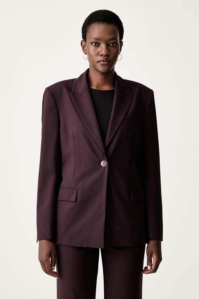 Pinko jednoradové sako dámske burgundské 104944.A18E