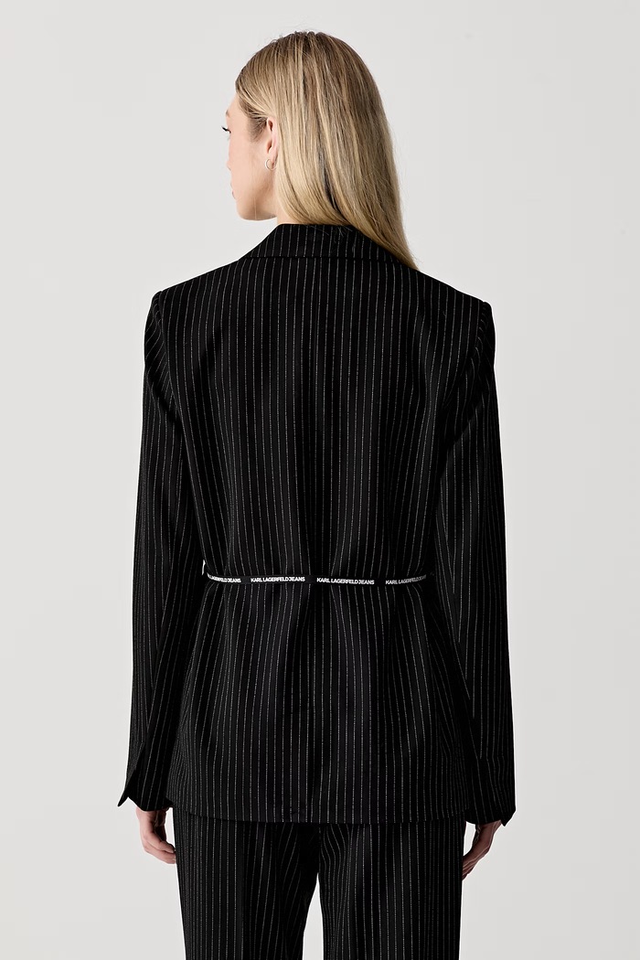 Odzież Karl Lagerfeld Jeans marynarka jednorzędowa damska z wiskozą B3W14004 czarny