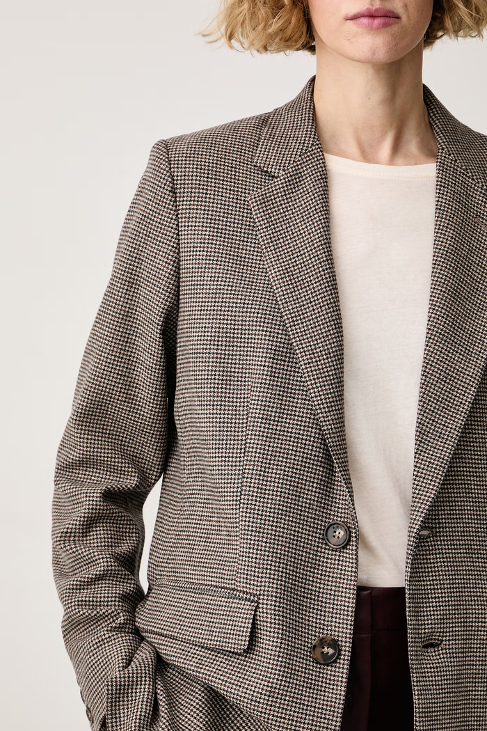Marynarka jednorzędowa damska z wełną veste annie A.P.C. PSAHE.F03240 beżowy