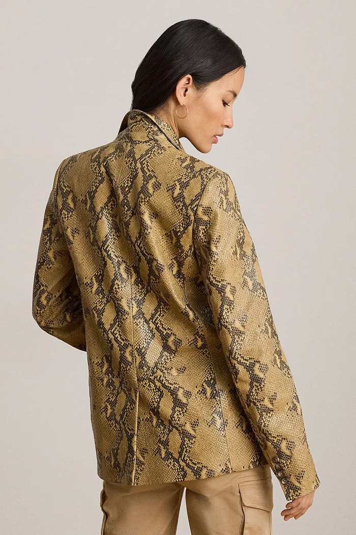 Lauren Ralph Lauren marynarka damska z bawełną 200P13712 beżowy AW26