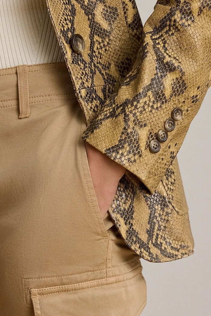 Lauren Ralph Lauren marynarka damska z bawełną 200P13712 beżowy
